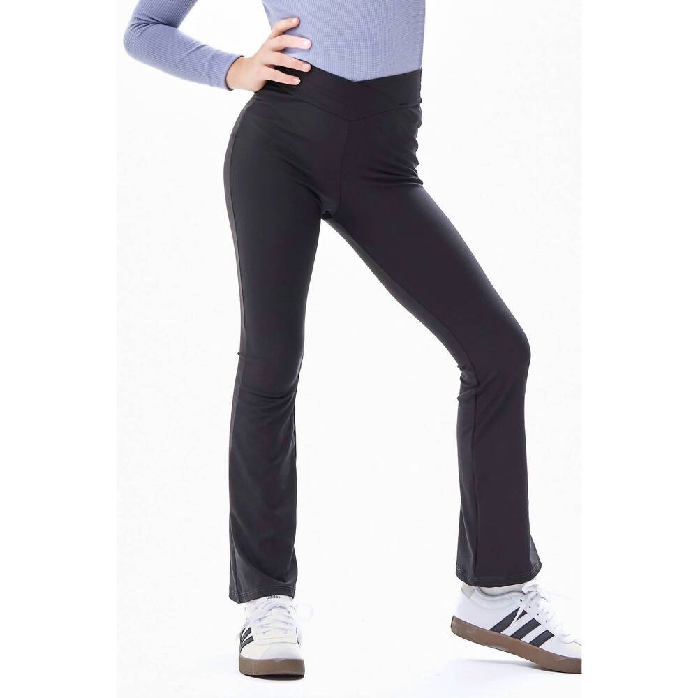 NEW GOOD GIRL barbie crossover waist flare pants in black